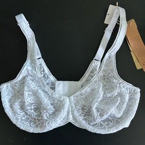 Wingslove Sheer Lace Bra Underwire White Size 32DD New With Tags